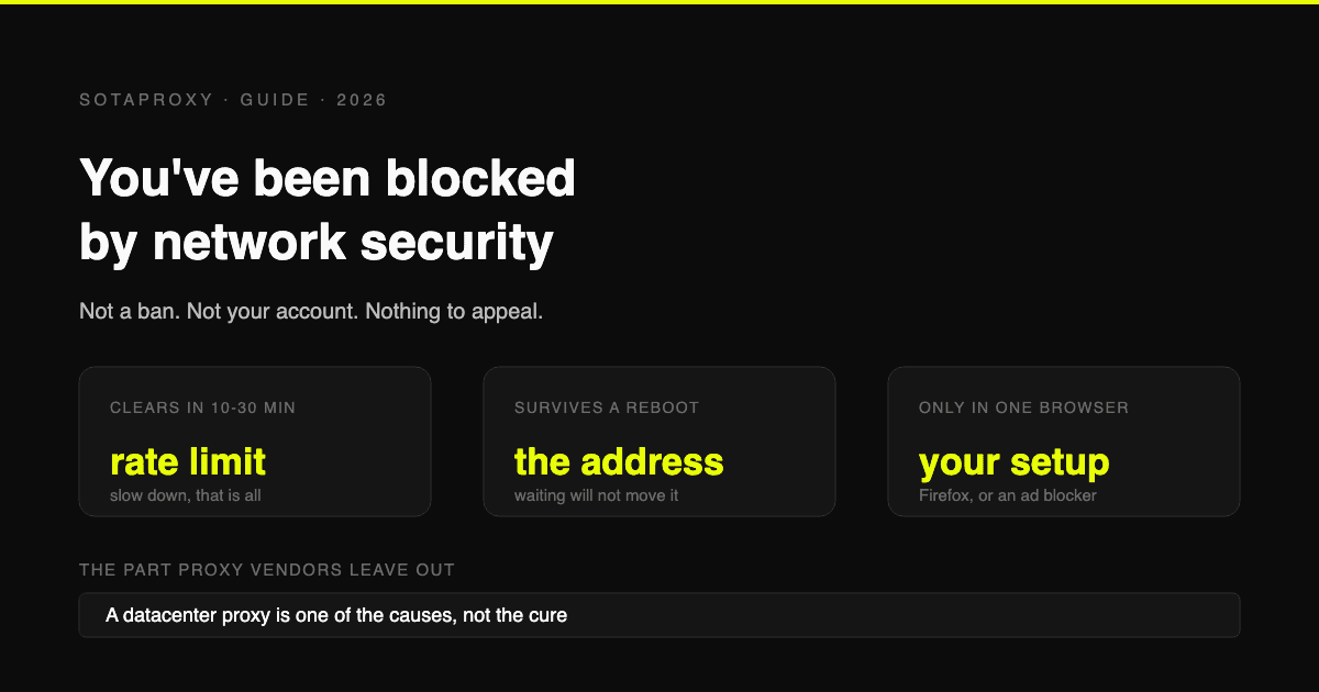 Reddit "You've Been Blocked by Network Security": Every Cause, and the Fix for Each